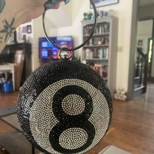 Black and Silver 8 Ball Clutch
